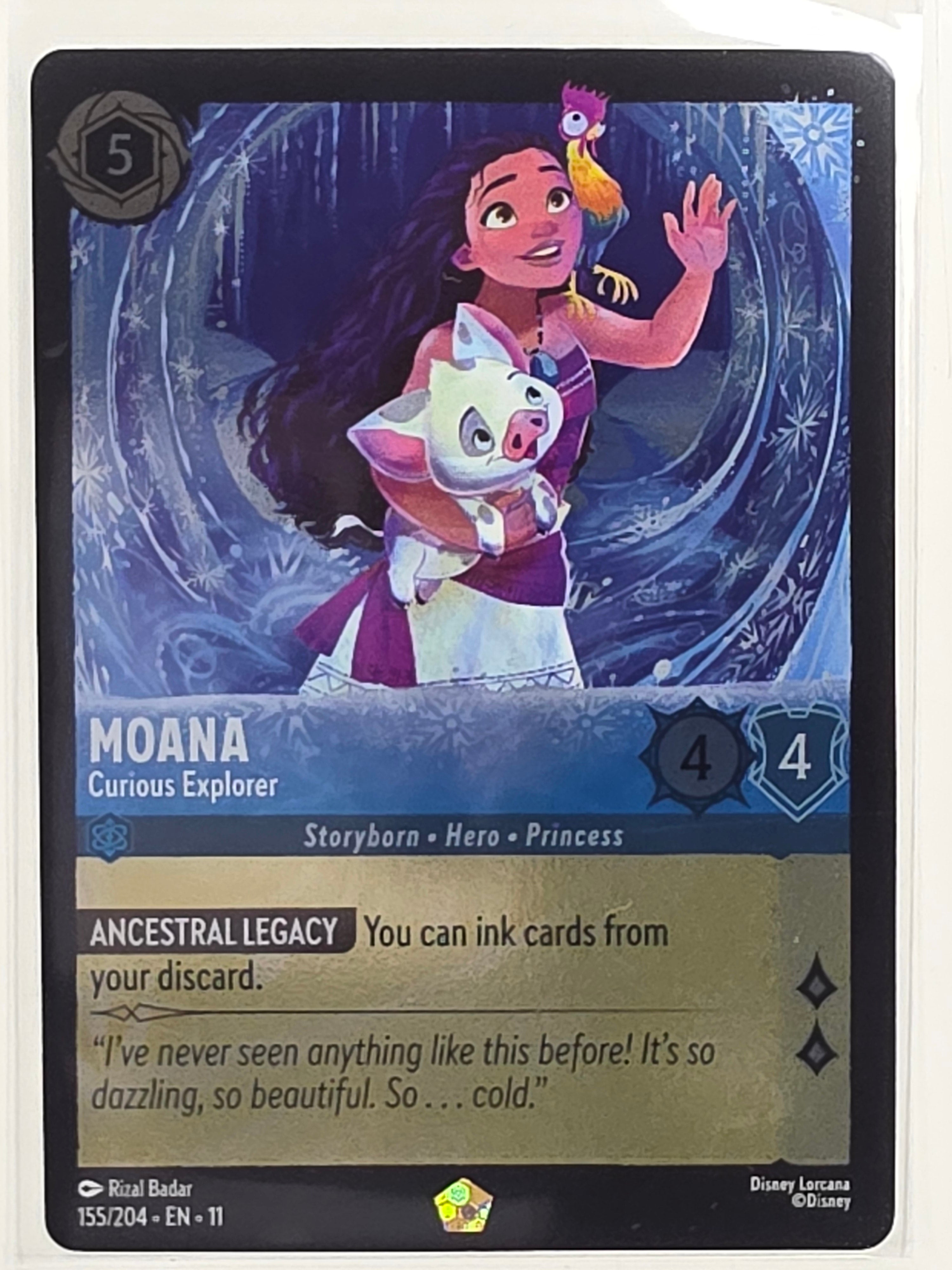 Disney Lorcana Winterspell COLDFOIL #155/204 Moana - Curious Explorer | Legendary