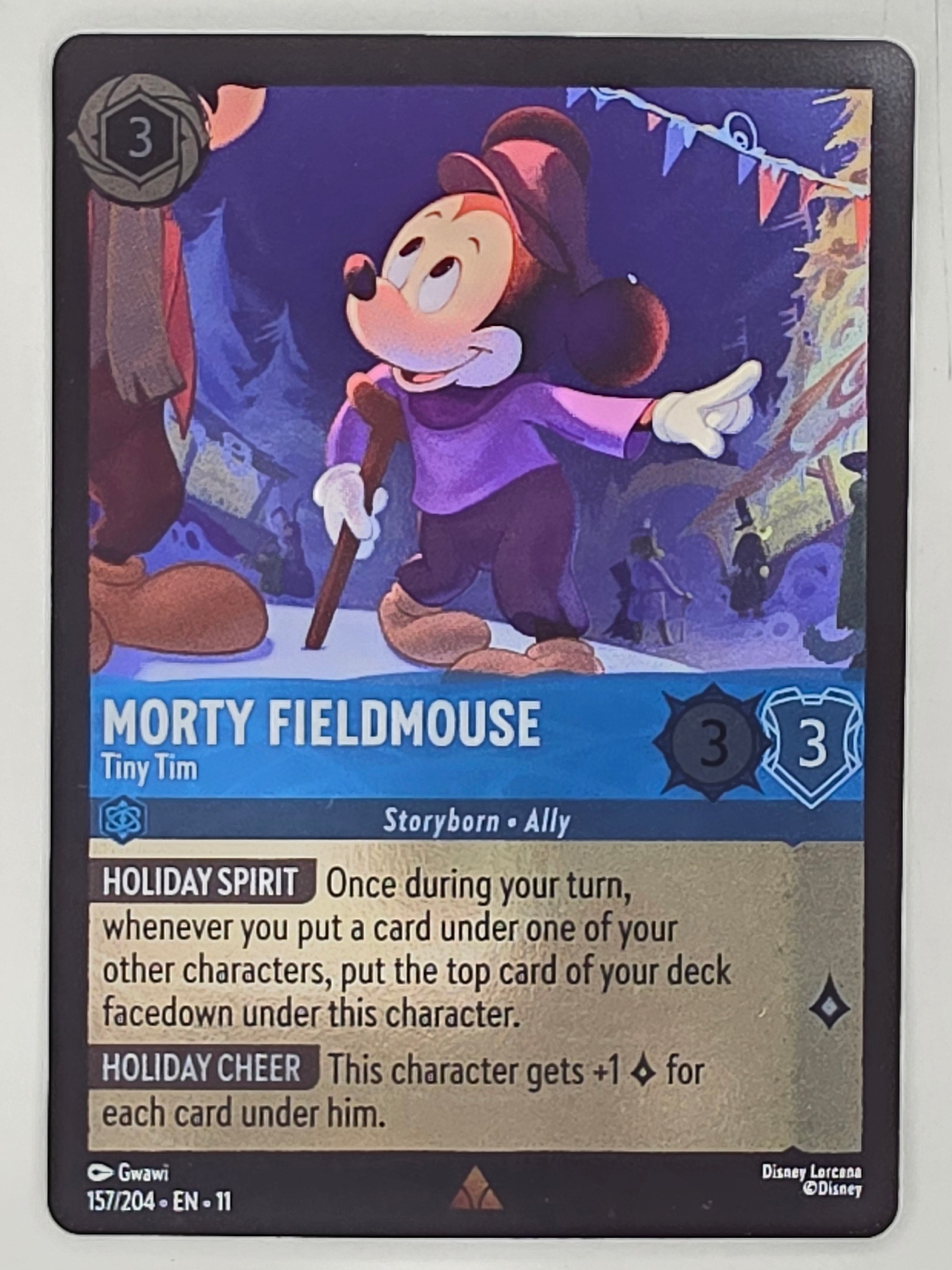 Disney Lorcana Winterspell COLDFOIL #157/204 Morty Fieldmouse - Tiny Tim | Rare