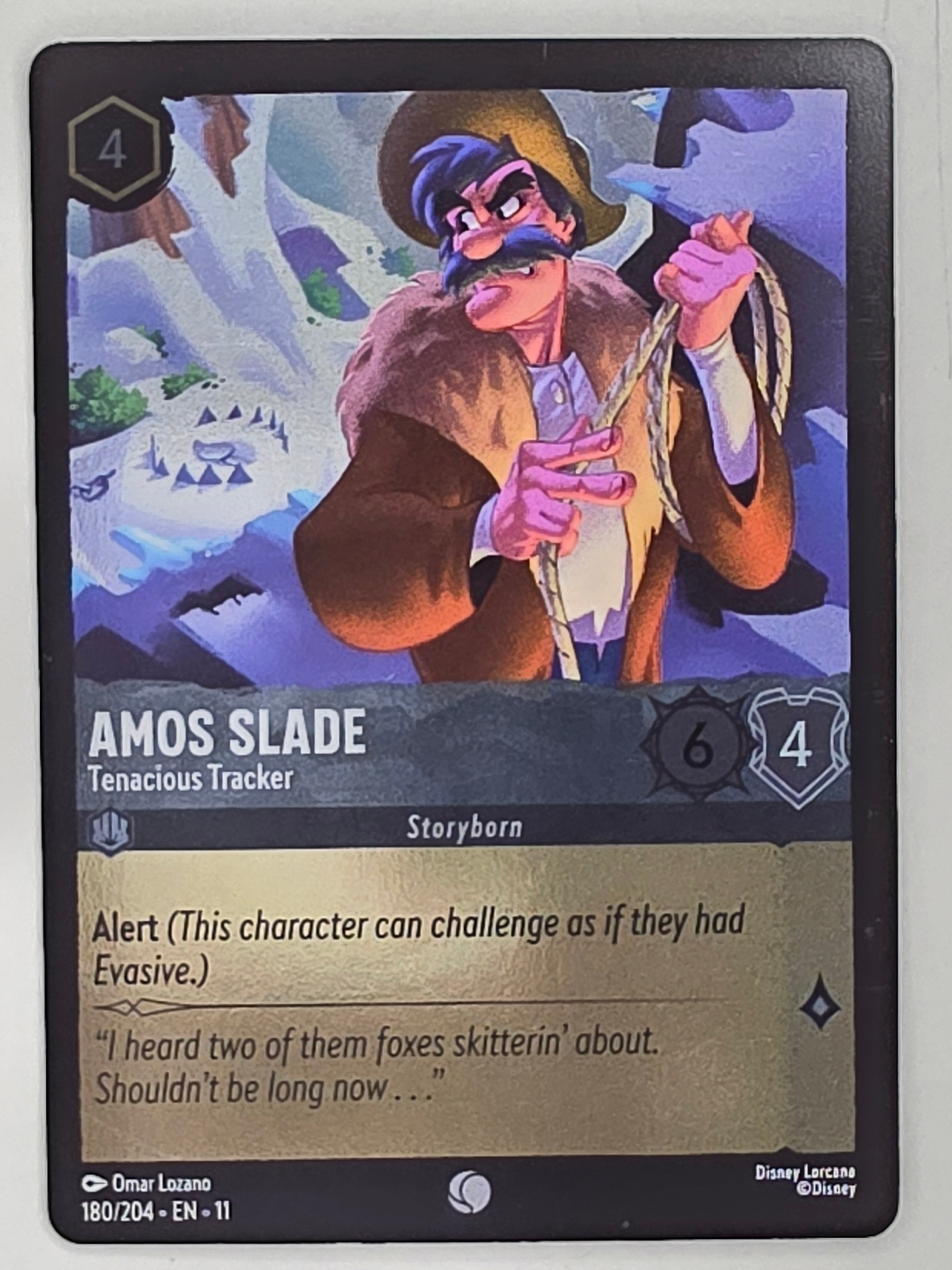 Disney Lorcana Winterspell COLDFOIL #180/204 Amos Slade - Tenacious Tracker | Common