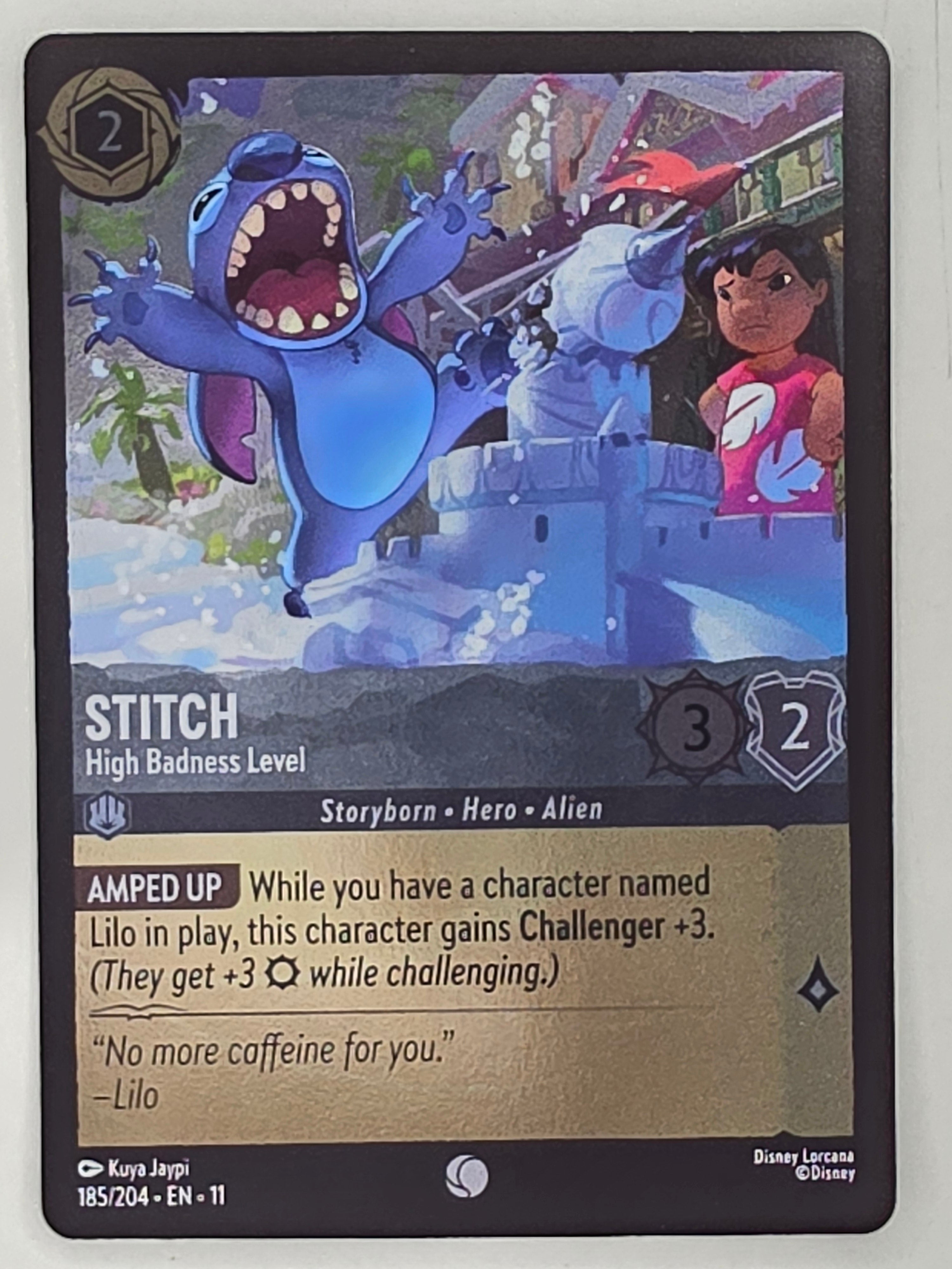 Disney Lorcana Winterspell COLDFOIL #185/204 Stitch - High Badness Level | Common
