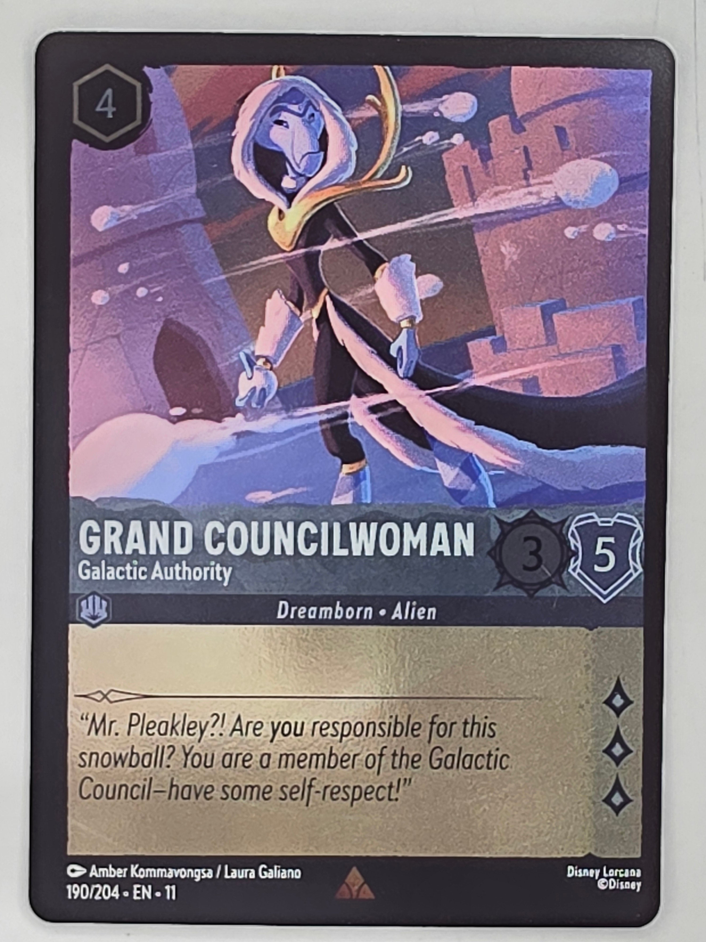 Disney Lorcana Winterspell COLDFOIL #190/204 Grand Councilwoman - Galactic Authority | Rare