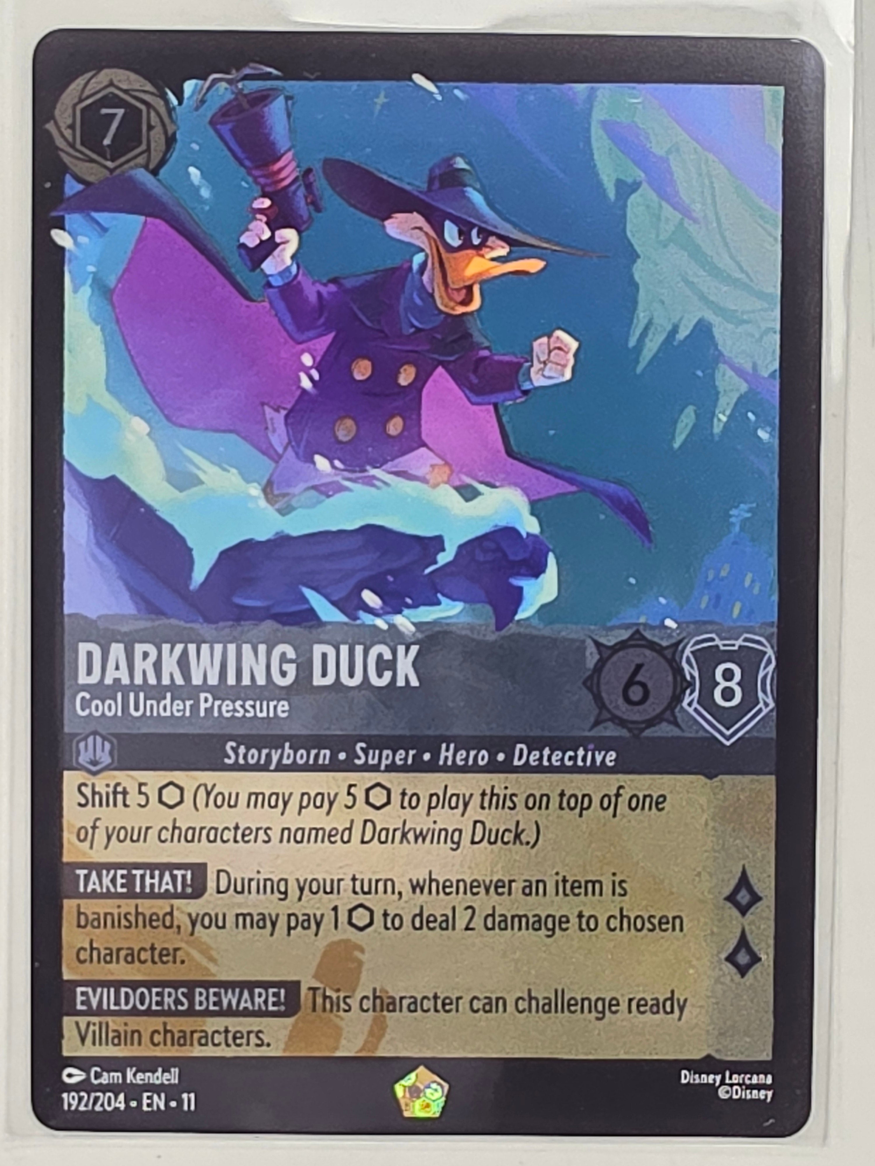 Disney Lorcana Winterspell COLDFOIL #192/204 Darkwing Duck - Cool Under Pressure | Legendary