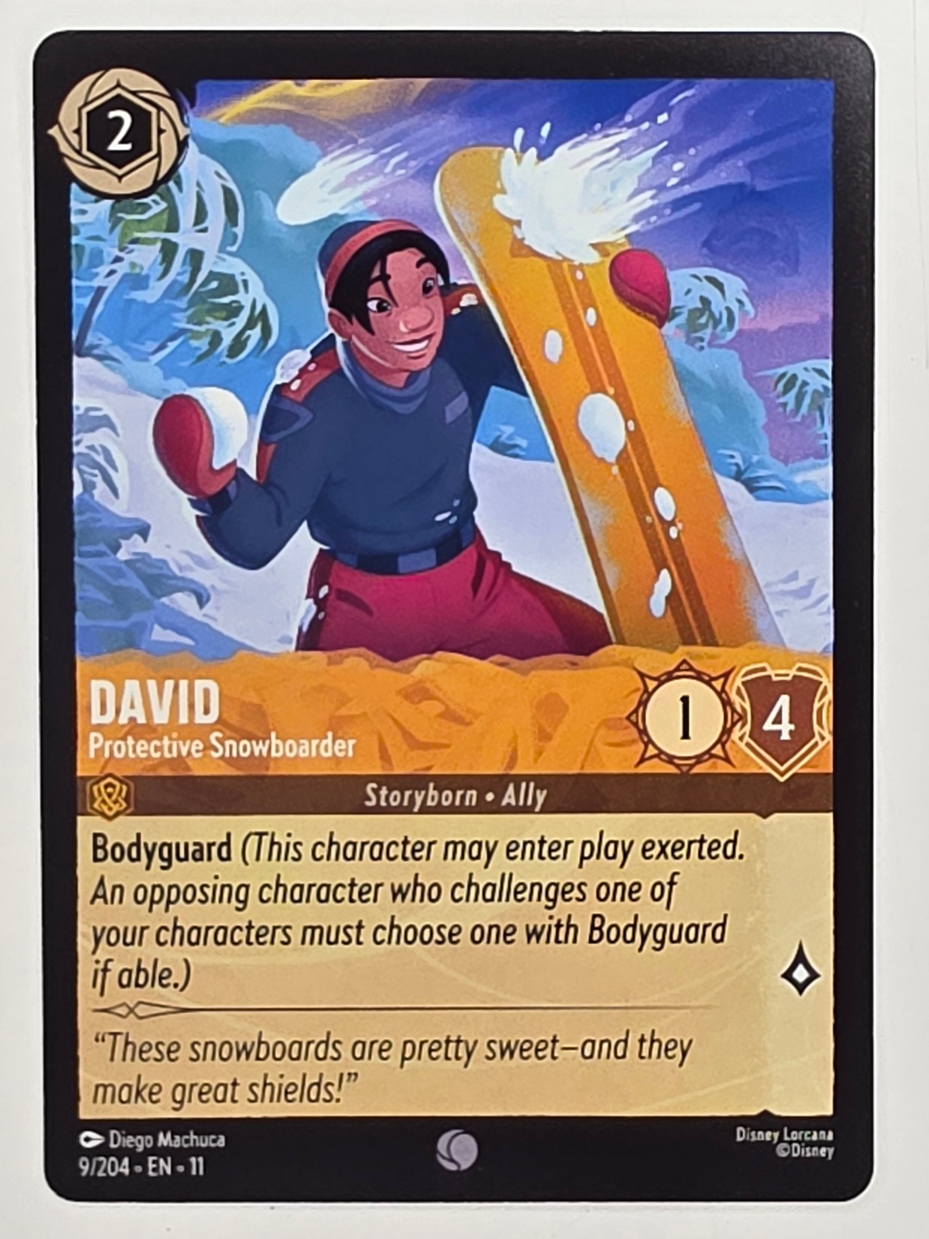 Disney Lorcana Winterspell #9/204 David - Protective Snowboarder | Common