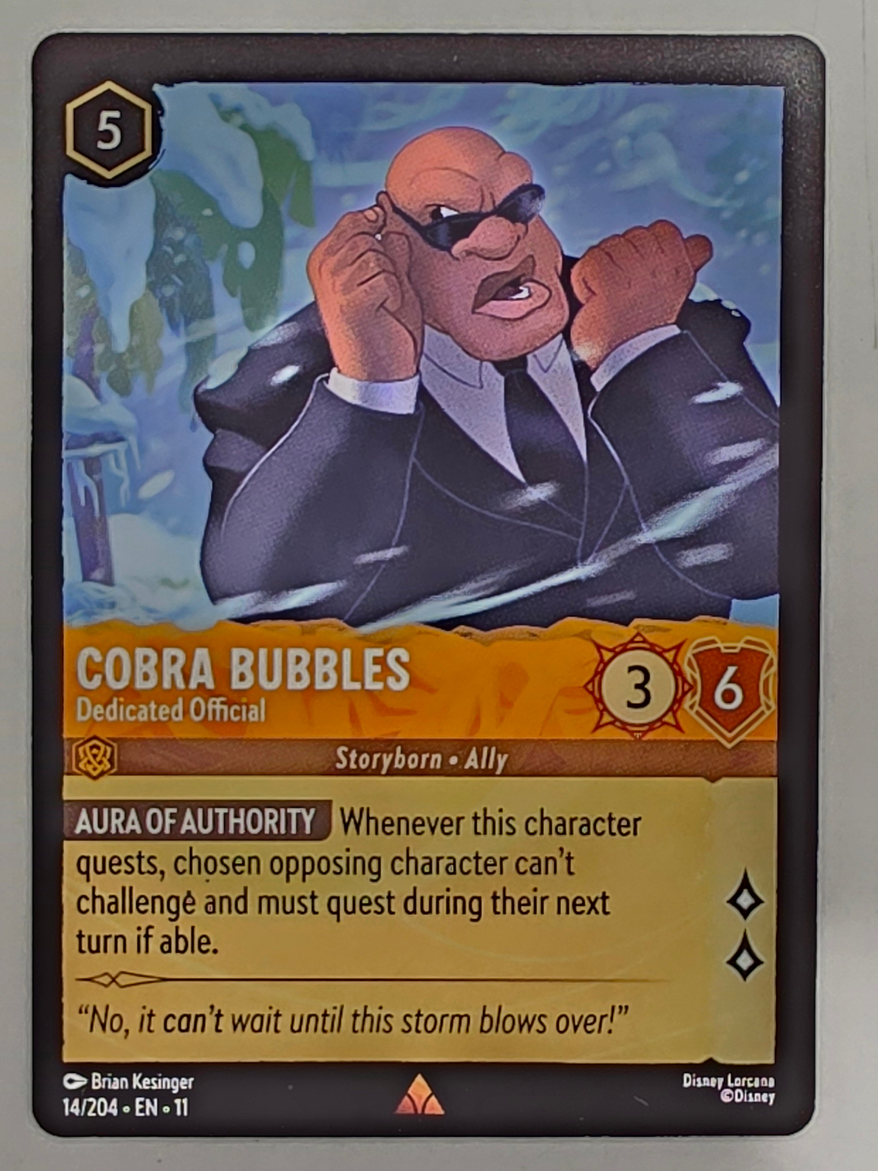 Disney Lorcana Winterspell #14/204 Cobra Bubbles - Dedicated Official | Rare