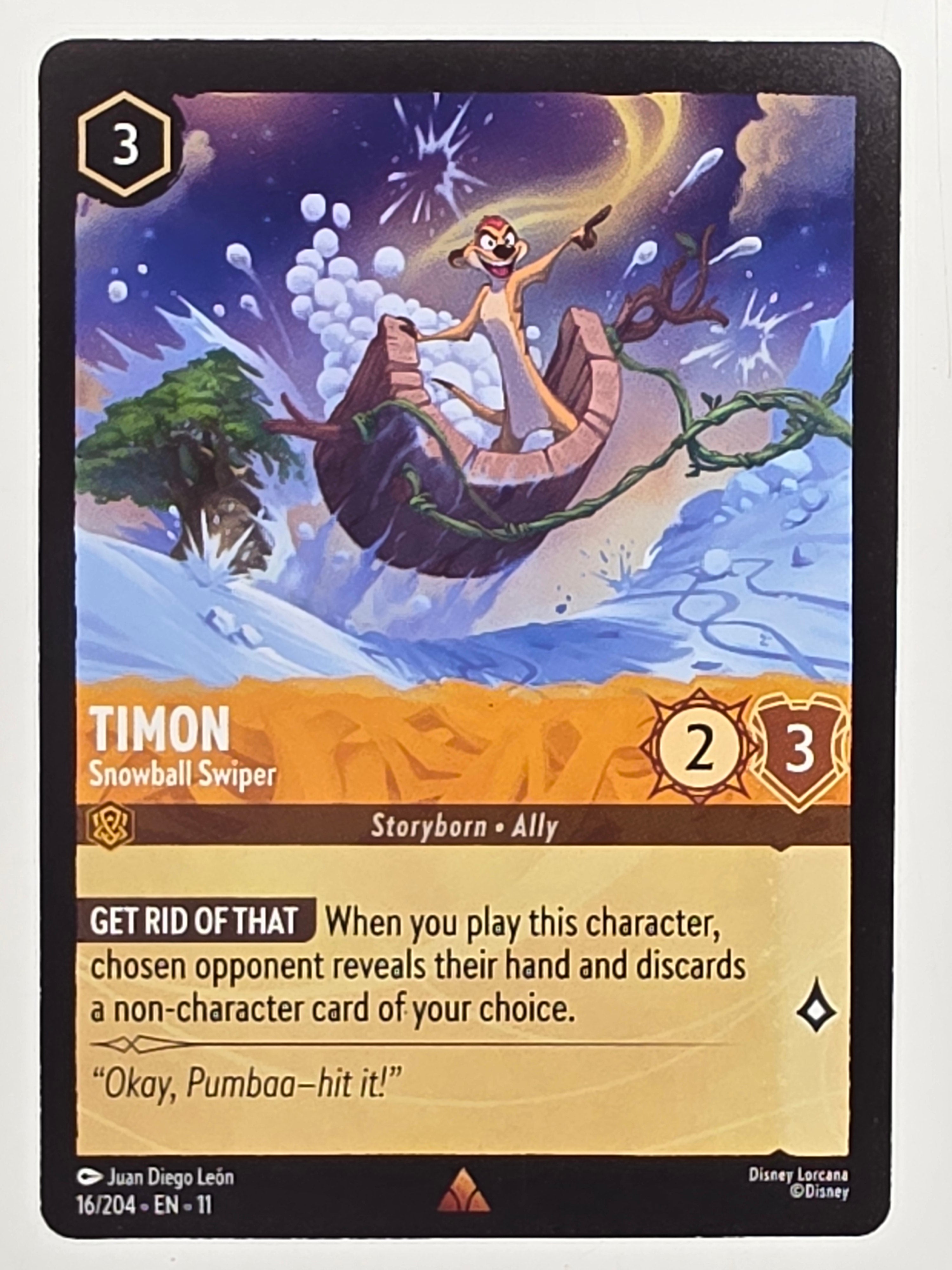Disney Lorcana Winterspell #16/204 Timon - Snowball Swiper | Rare