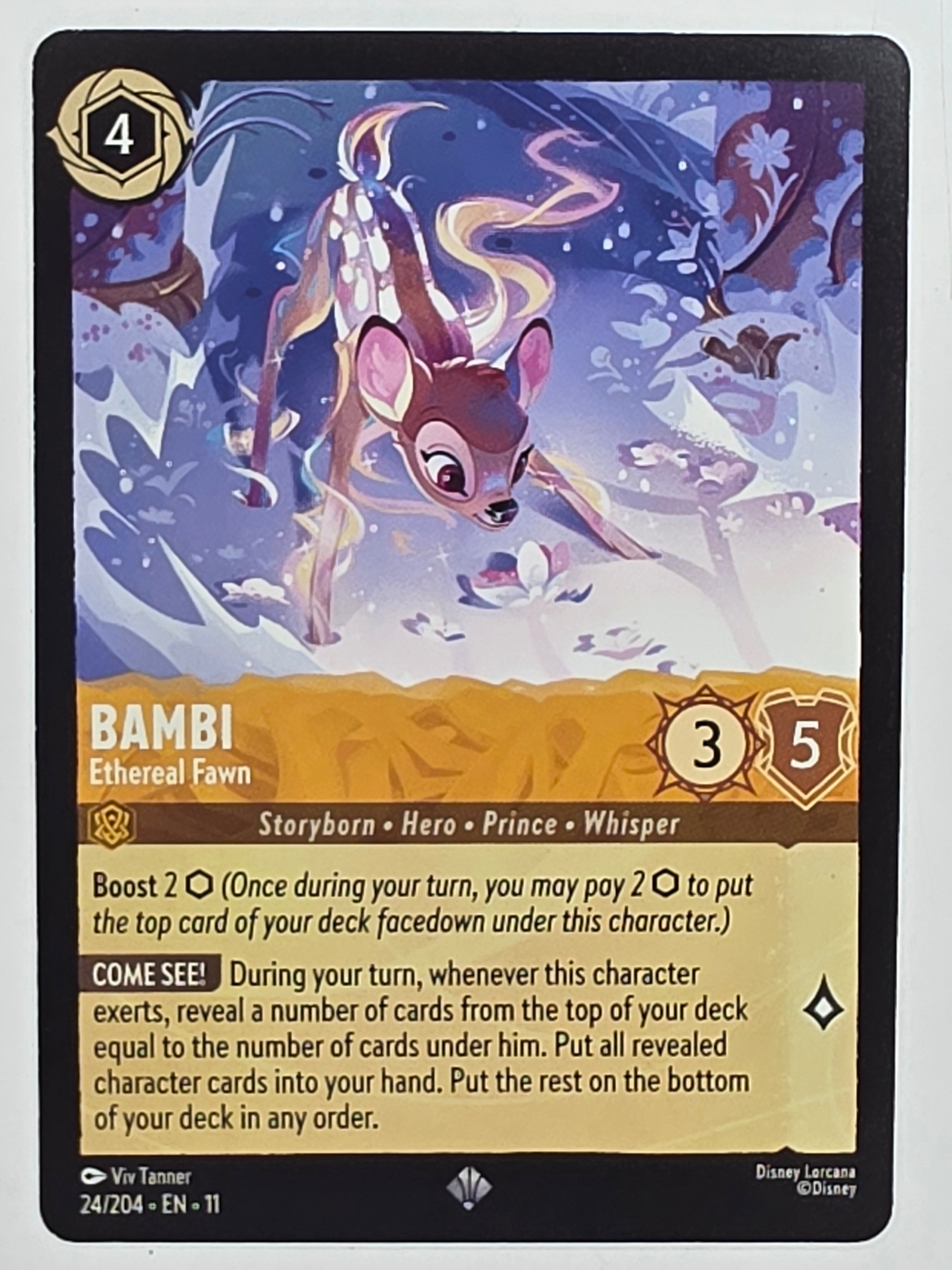 Disney Lorcana Winterspell #24/204 Bambi - Ethereal Fawn | Super Rare
