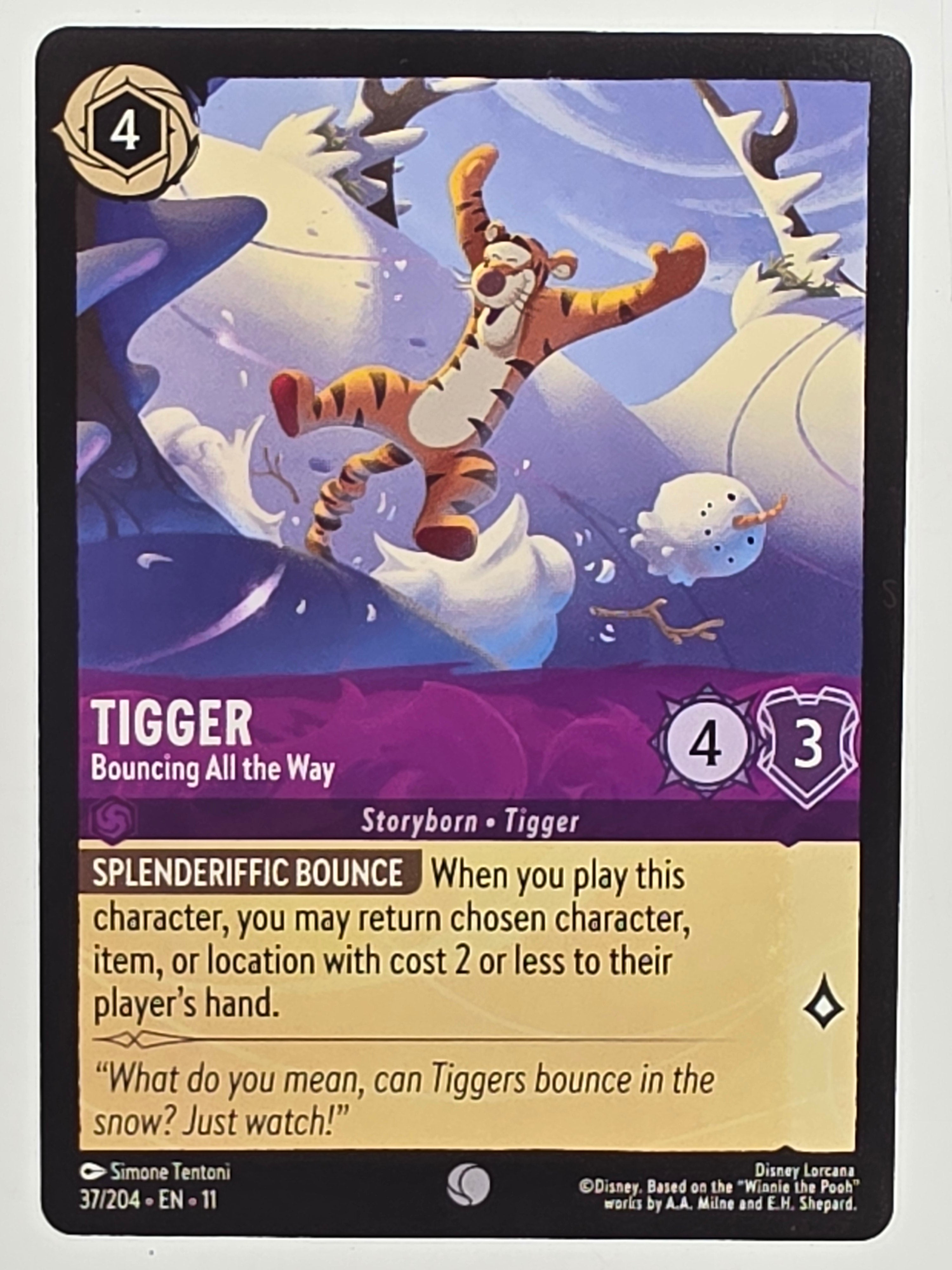 Disney Lorcana Winterspell #37/204 Tigger - Bouncing all the Way | Common