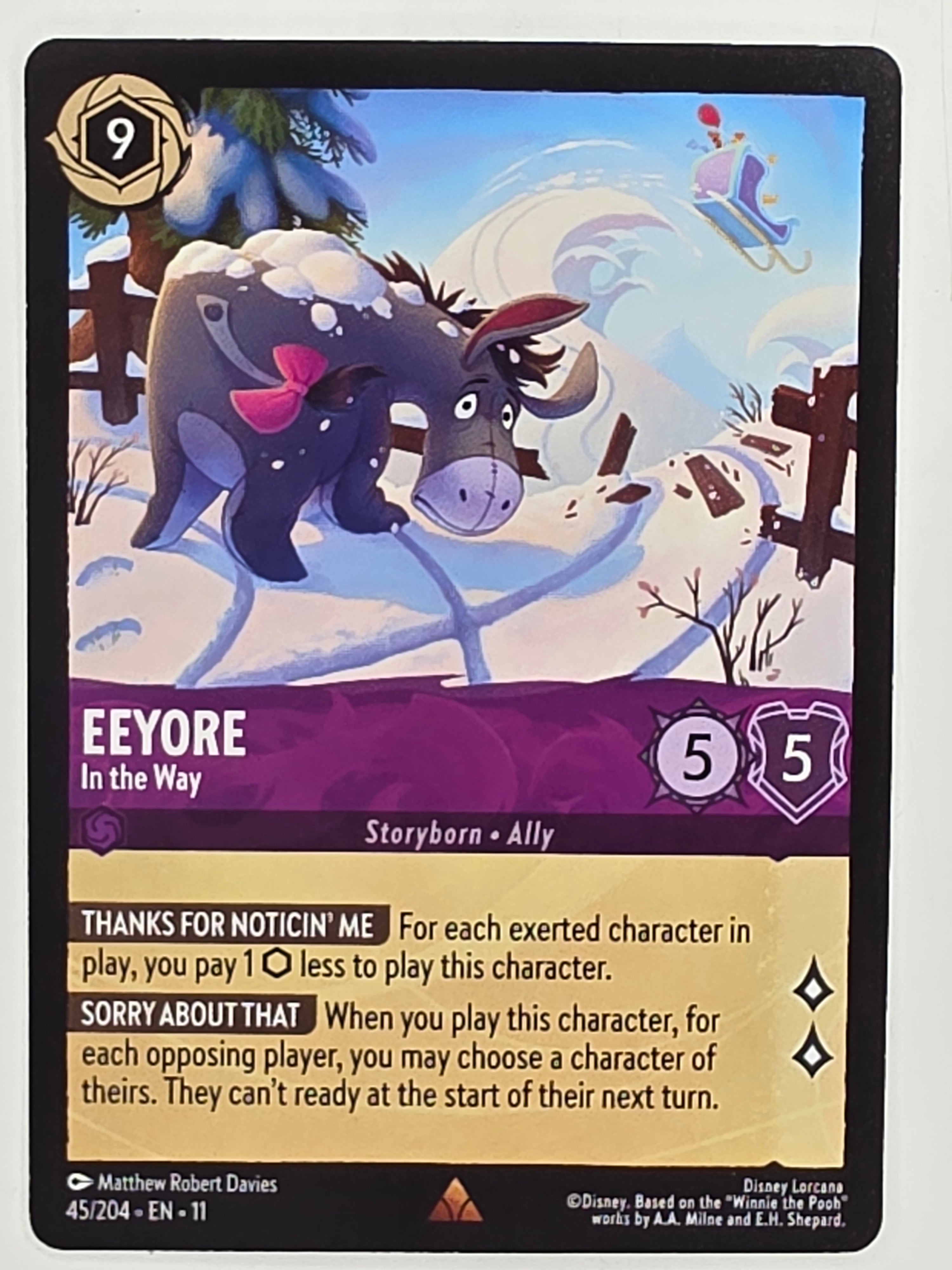 Disney Lorcana Winterspell #45/204 Eeyore - In the Way | Rare
