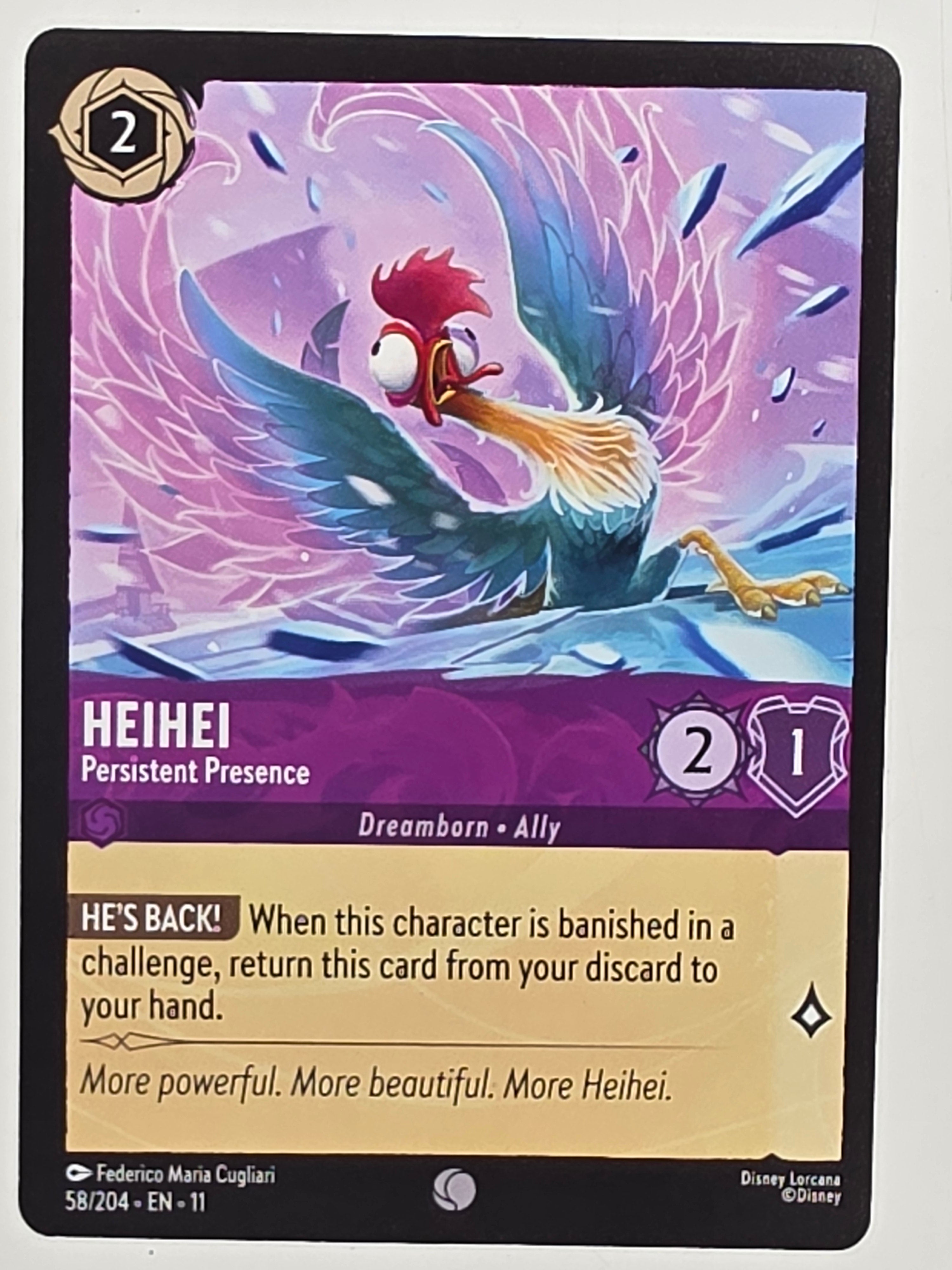Disney Lorcana Winterspell #58/204 HeiHei - Persistent Presence | Common