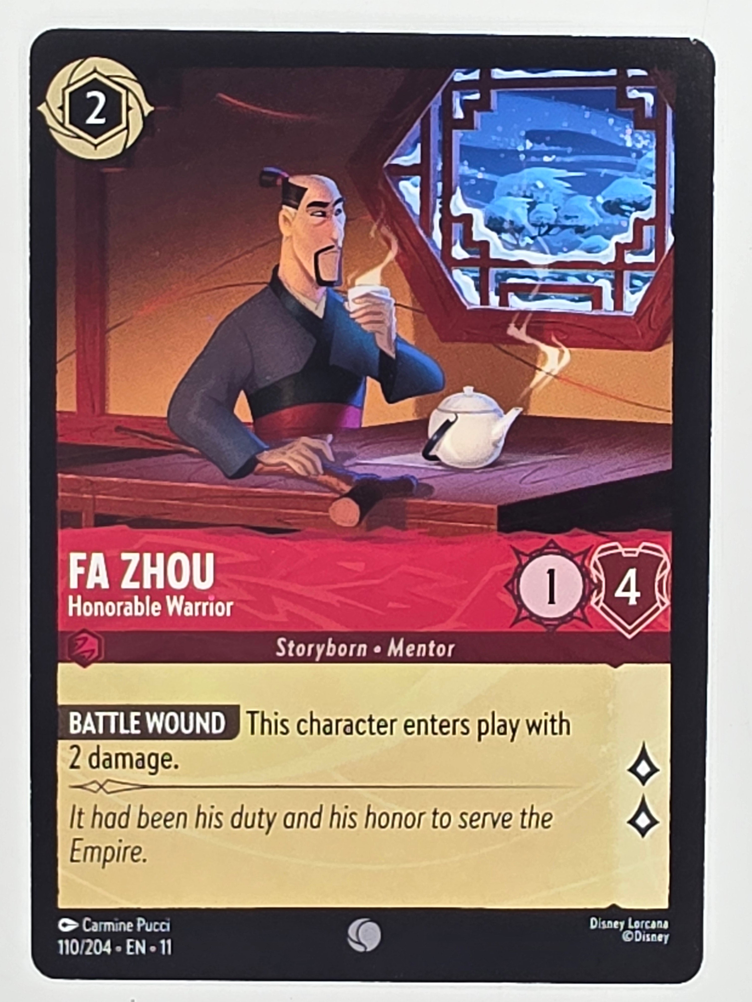 Disney Lorcana Winterspell #110/204 Fa Zhou - Honorable Warrior | Common