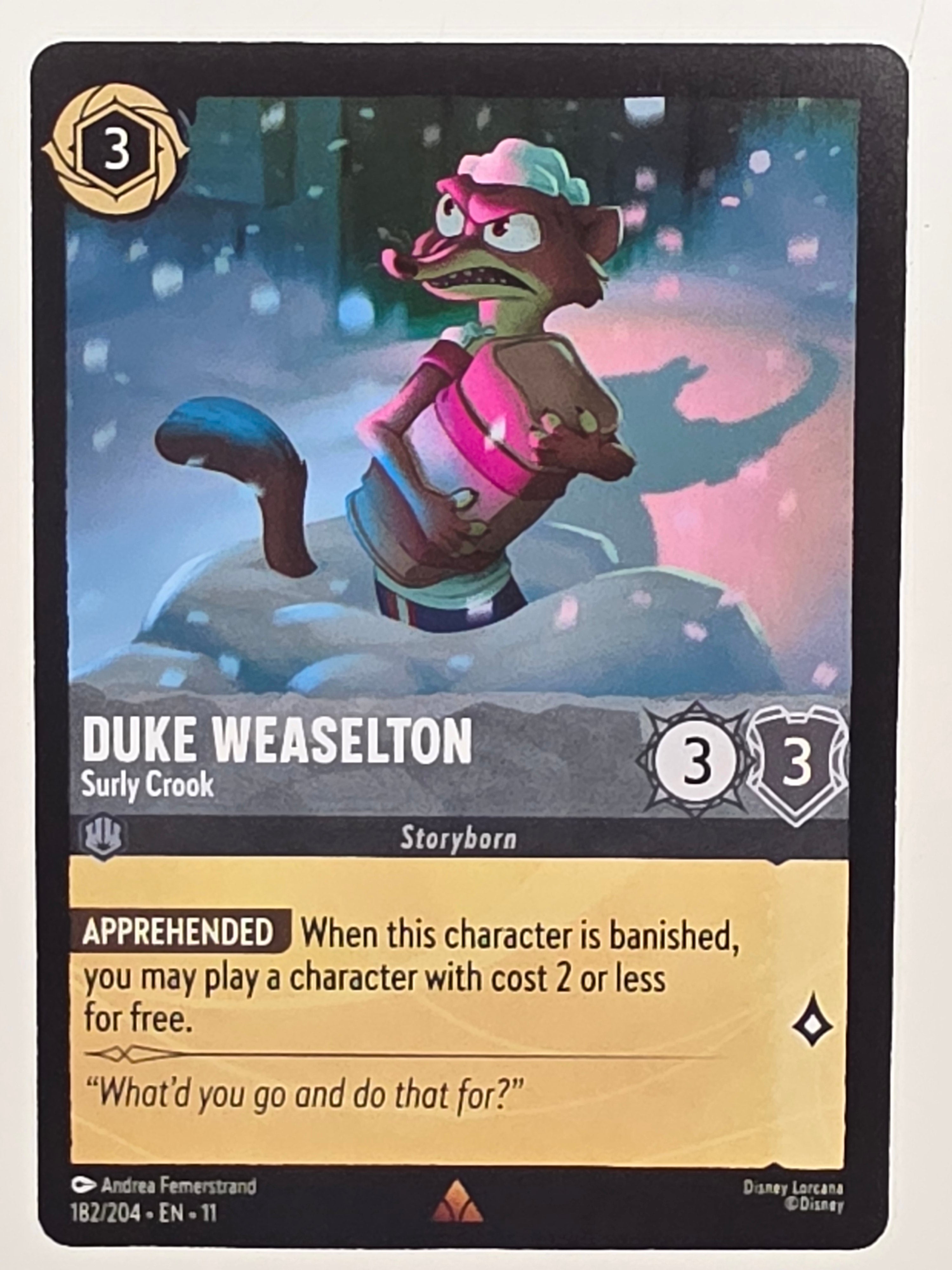 Disney Lorcana Winterspell #182/204 Duke Weaselton - Surly Crook | Rare