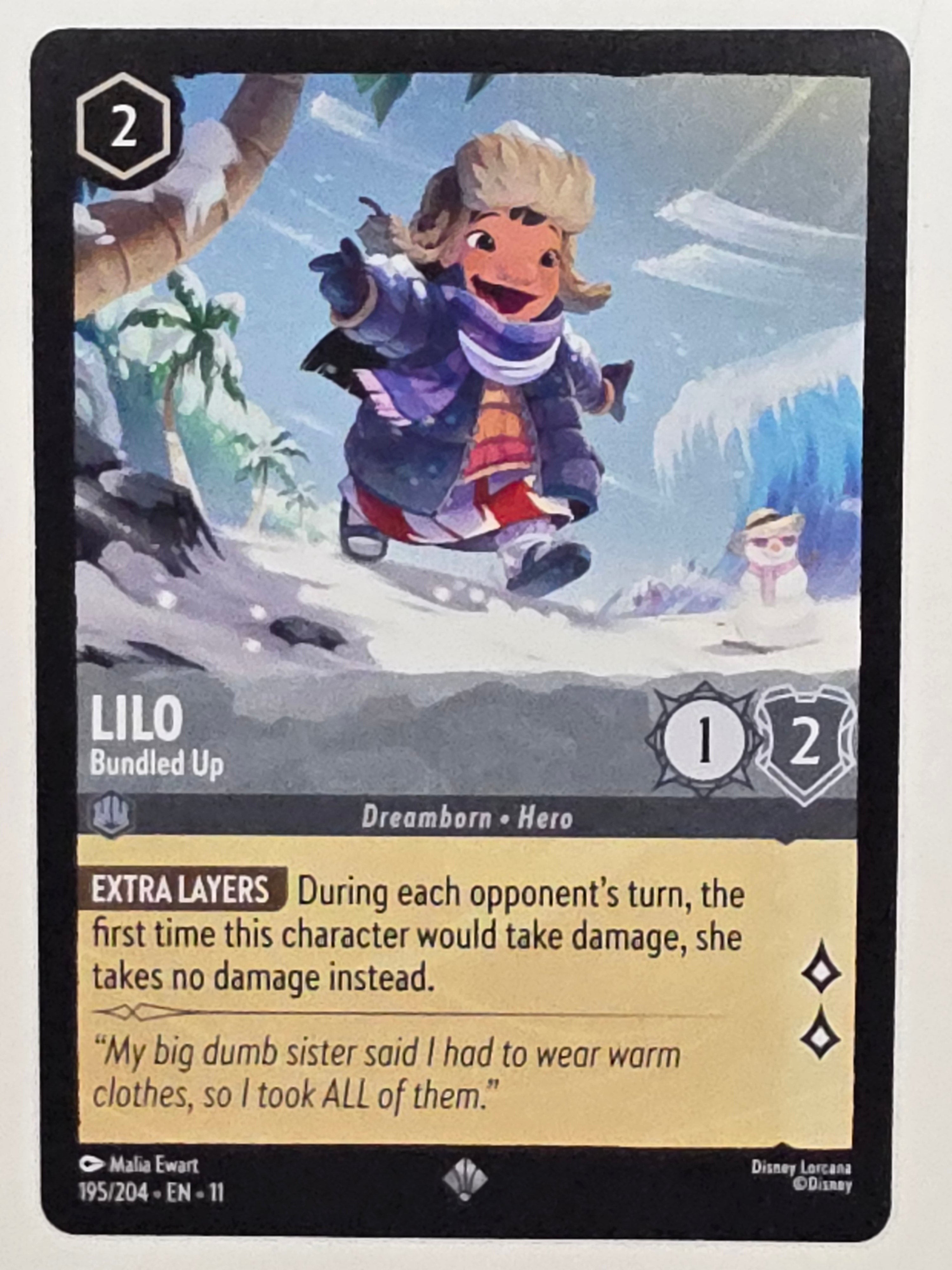 Disney Lorcana Winterspell #195/204 Lilo - Bundled Up | Super Rare
