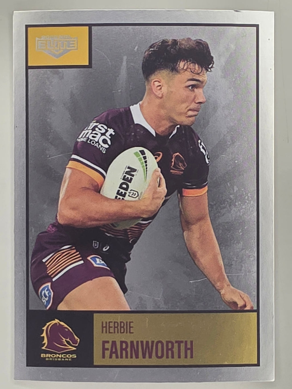 NRL 2022 Elite Silver Parallel #004 Herbie Farnworth Brisbane Broncos