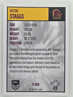 NRL 2022 Elite Silver Parallel #009 Kotoni Staggs Brisbane Broncos