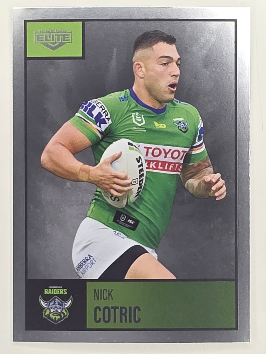 NRL 2022 Elite Silver Parallel #011 Nick Cotric Canberra Raiders