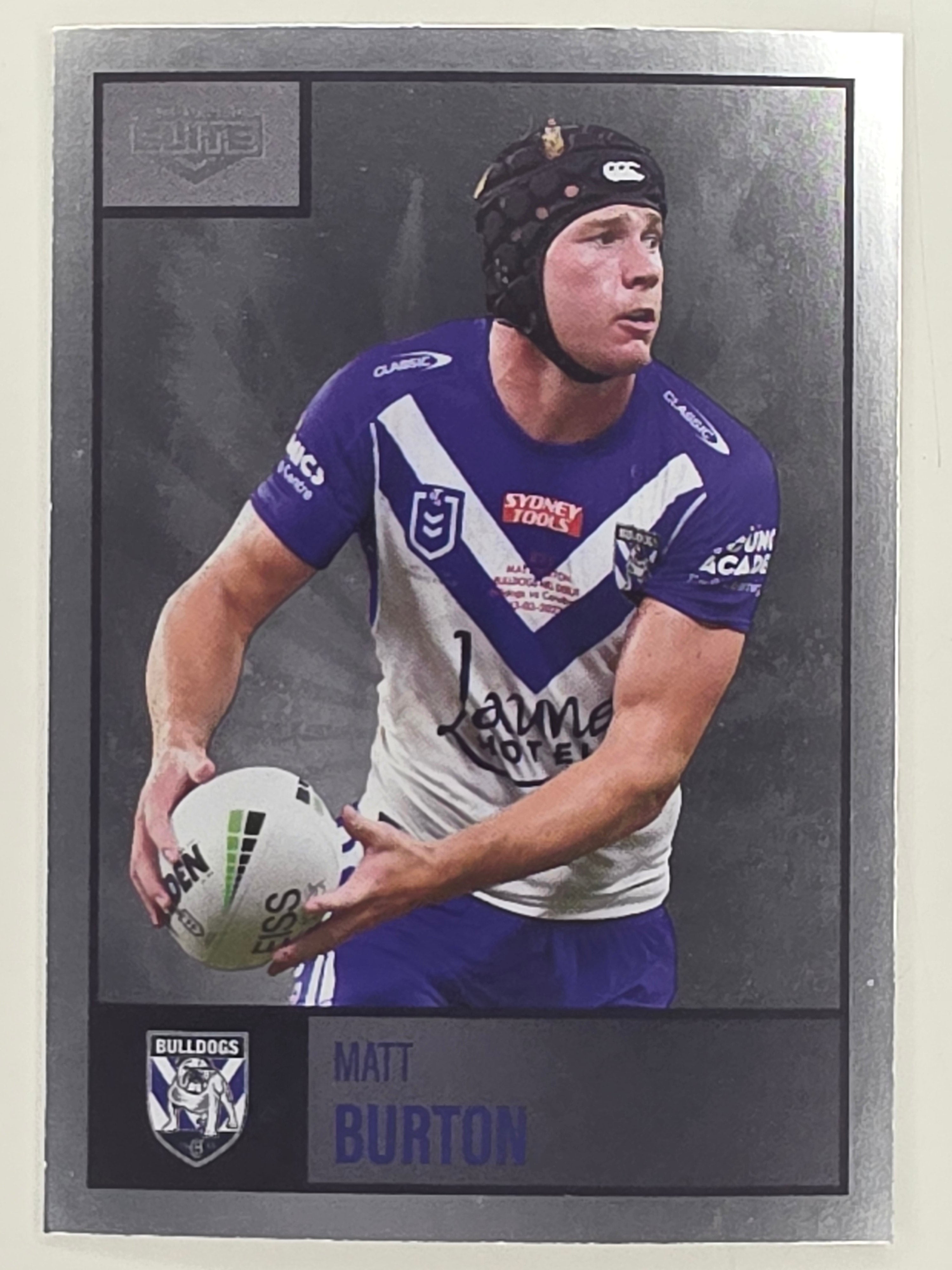 NRL 2022 Elite Silver Parallel #021 Matt Burton Canterbury Bankstown Bulldogs