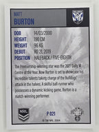 NRL 2022 Elite Silver Parallel #021 Matt Burton Canterbury Bankstown Bulldogs