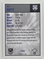 NRL 2022 Elite Silver Parallel #022 Matt Dufty Canterbury Bankstown Bulldogs