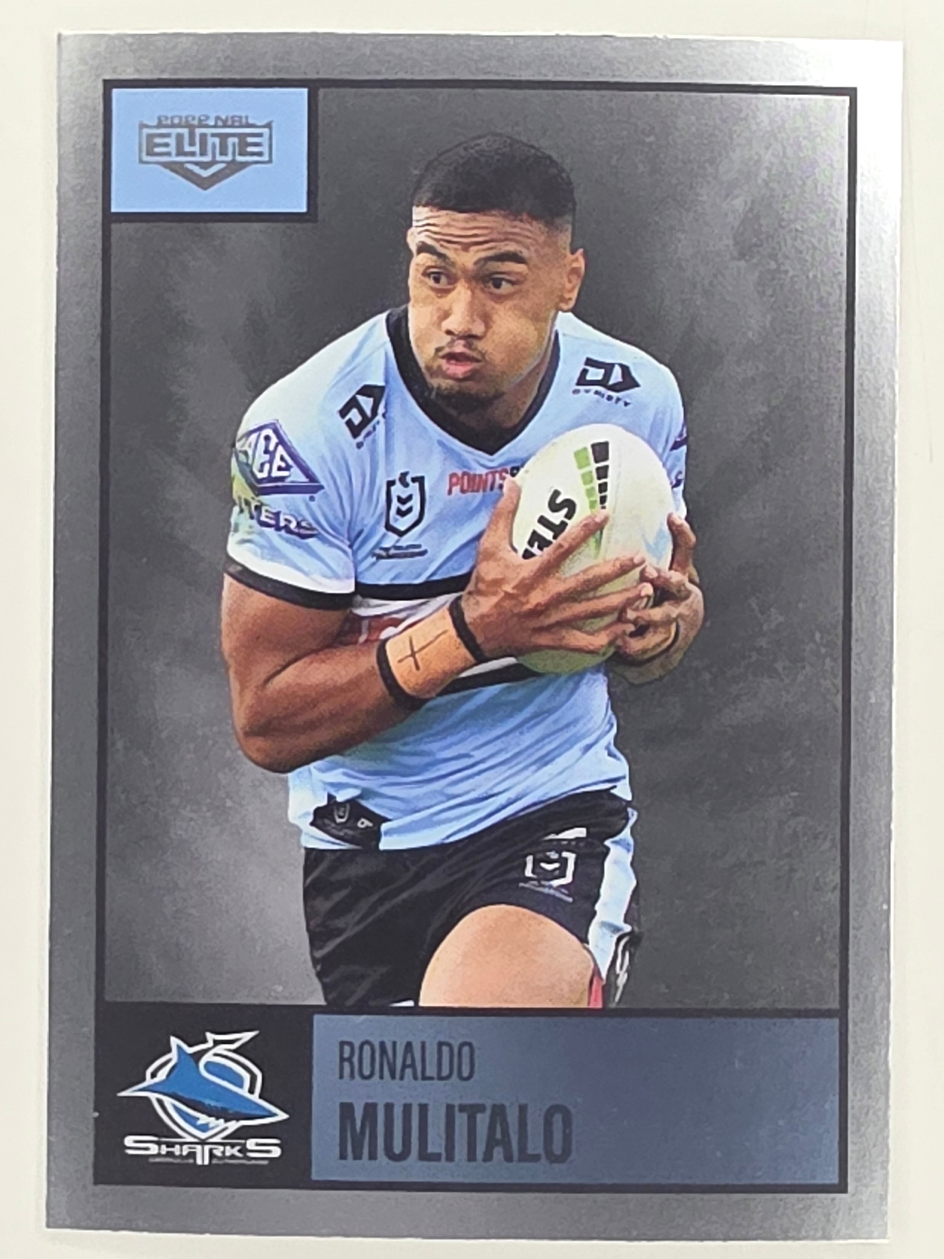 NRL 2022 Elite Silver Parallel #034 Ronaldo Mulitalo Cronulla Sutherland Sharks