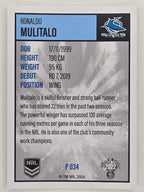 NRL 2022 Elite Silver Parallel #034 Ronaldo Mulitalo Cronulla Sutherland Sharks