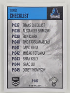 NRL 2022 Elite Silver Parallel #037 Titans Checklist Gold Coast Titans