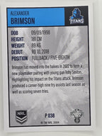 NRL 2022 Elite Silver Parallel #038 Alexander Brimson Gold Coast Titans