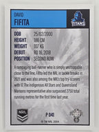 NRL 2022 Elite Silver Parallel #041 David Fifita Gold Coast Titans