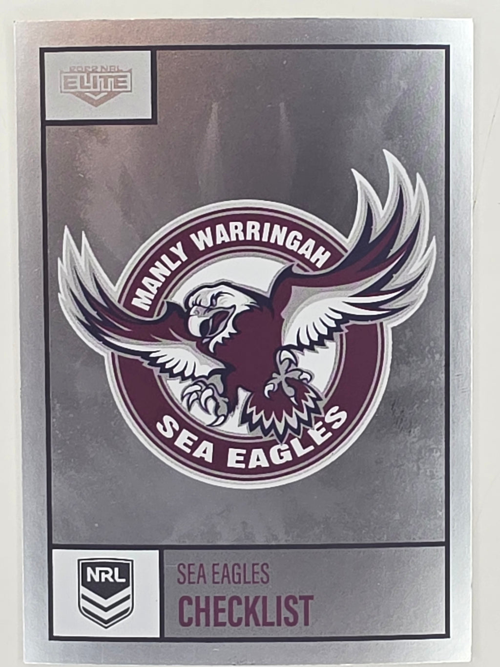 NRL 2022 Elite Silver Parallel #046 Sea Eagles Checklist Manly Warringah Sea Eagles