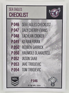 NRL 2022 Elite Silver Parallel #046 Sea Eagles Checklist Manly Warringah Sea Eagles