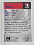 NRL 2022 Elite Silver Parallel #065 Mitchell Barnett Newcastle Knights