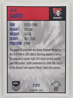 NRL 2022 Elite Silver Parallel #072 Jacob Saifiti Newcastle Knights