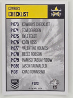 NRL 2022 Elite Silver Parallel #073 Cowboys Checklist North Queensland Cowboys