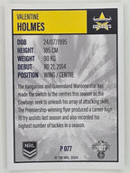 NRL 2022 Elite Silver Parallel #077 Valentine Holmes North Queensland Cowboys