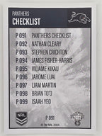 NRL 2022 Elite Silver Parallel #091 Panthers Checklist Penrith Panthers