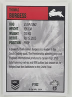 NRL 2022 Elite Silver Parallel #102 Thomas Burgess South Sydney Rabbitohs