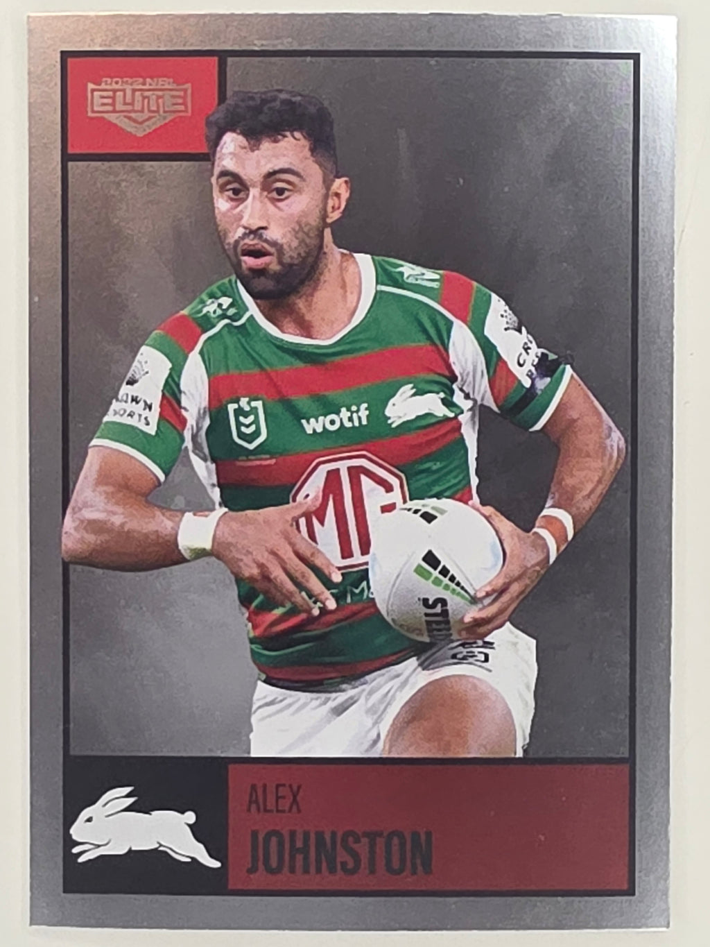 NRL 2022 Elite Silver Parallel #104 Alex Johnston South Sydney Rabbitohs