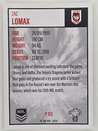 NRL 2022 Elite Silver Parallel #113 Zac Lomax St George Illawarra Dragons