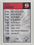 NRL 2022 Elite Silver Parallel #118 Roosters Checklist Sydney Roosters