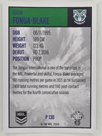NRL 2022 Elite Silver Parallel #130 Addin Fonua-Blake New Zealand Warriors