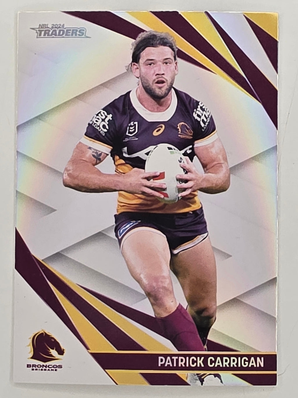 NRL 2024 Traders Pearl Parallel #003 Patrick Carrigan Brisbane Broncos