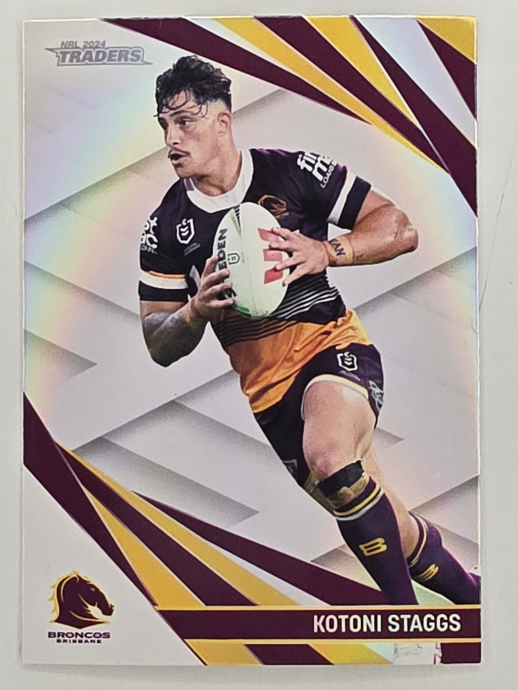 NRL 2024 Traders Pearl Parallel #008 Kotoni Staggs Brisbane Broncos
