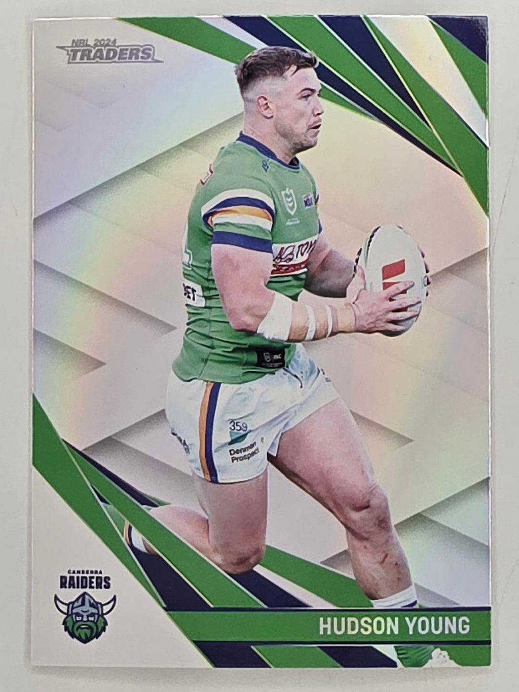 NRL 2024 Traders Pearl Parallel #018 Hudson Young Canberra Raiders