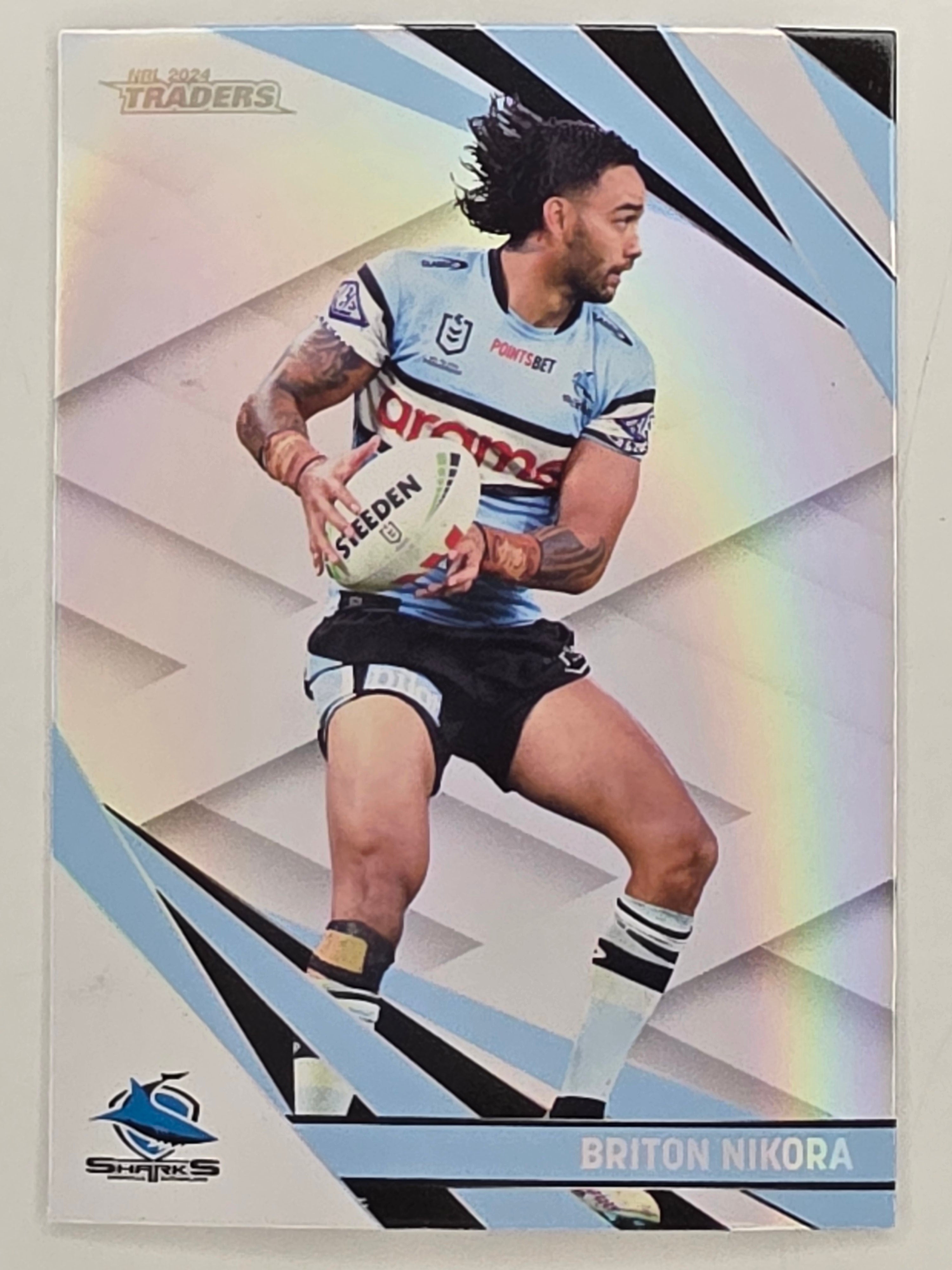NRL 2024 Traders Pearl Parallel #034 Briton Nikora Cronulla Sutherland Sharks