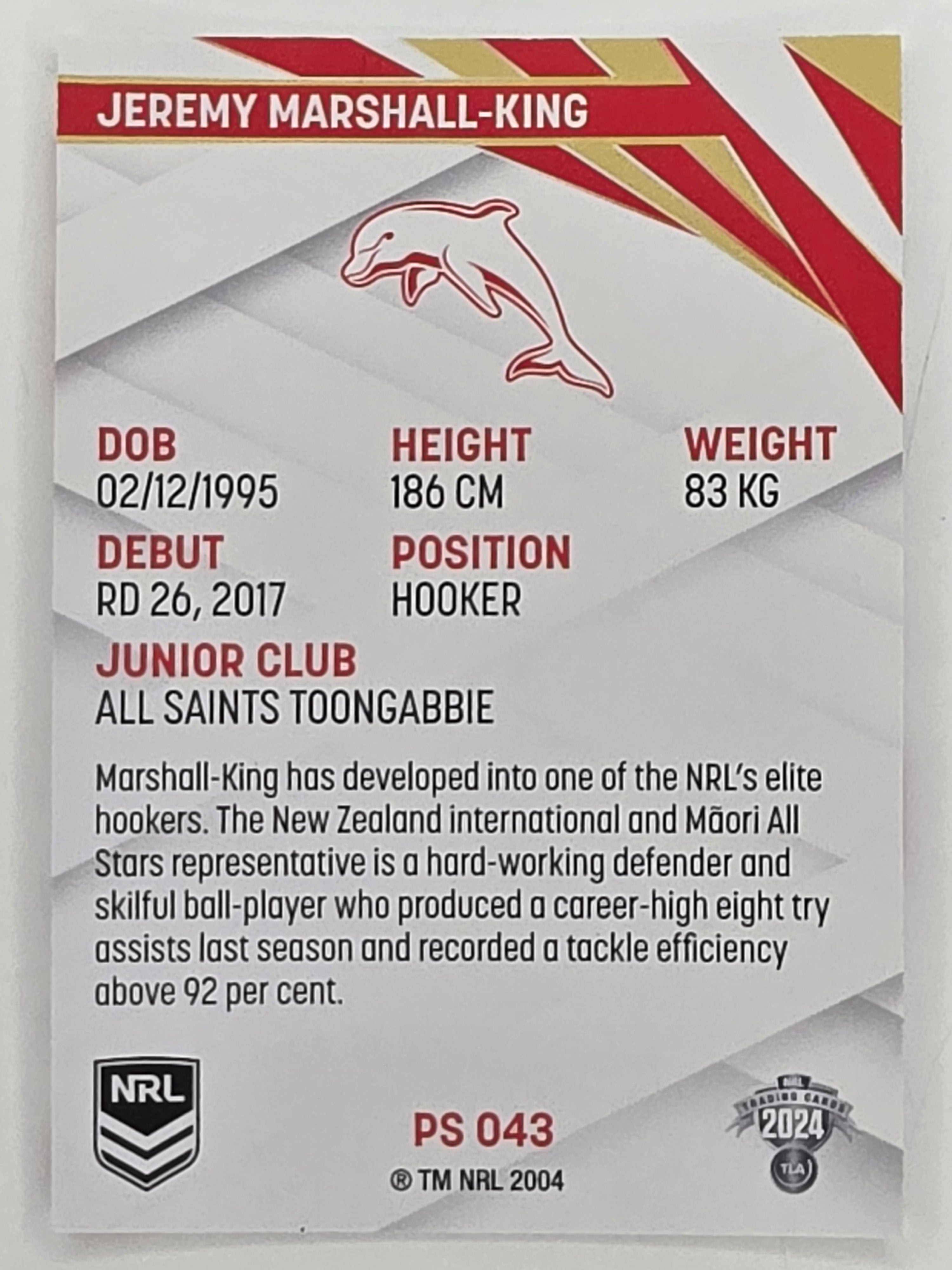 NRL 2024 Traders Pearl Parallel #043 Jeremy Marshall-King Redcliffe Dolphins