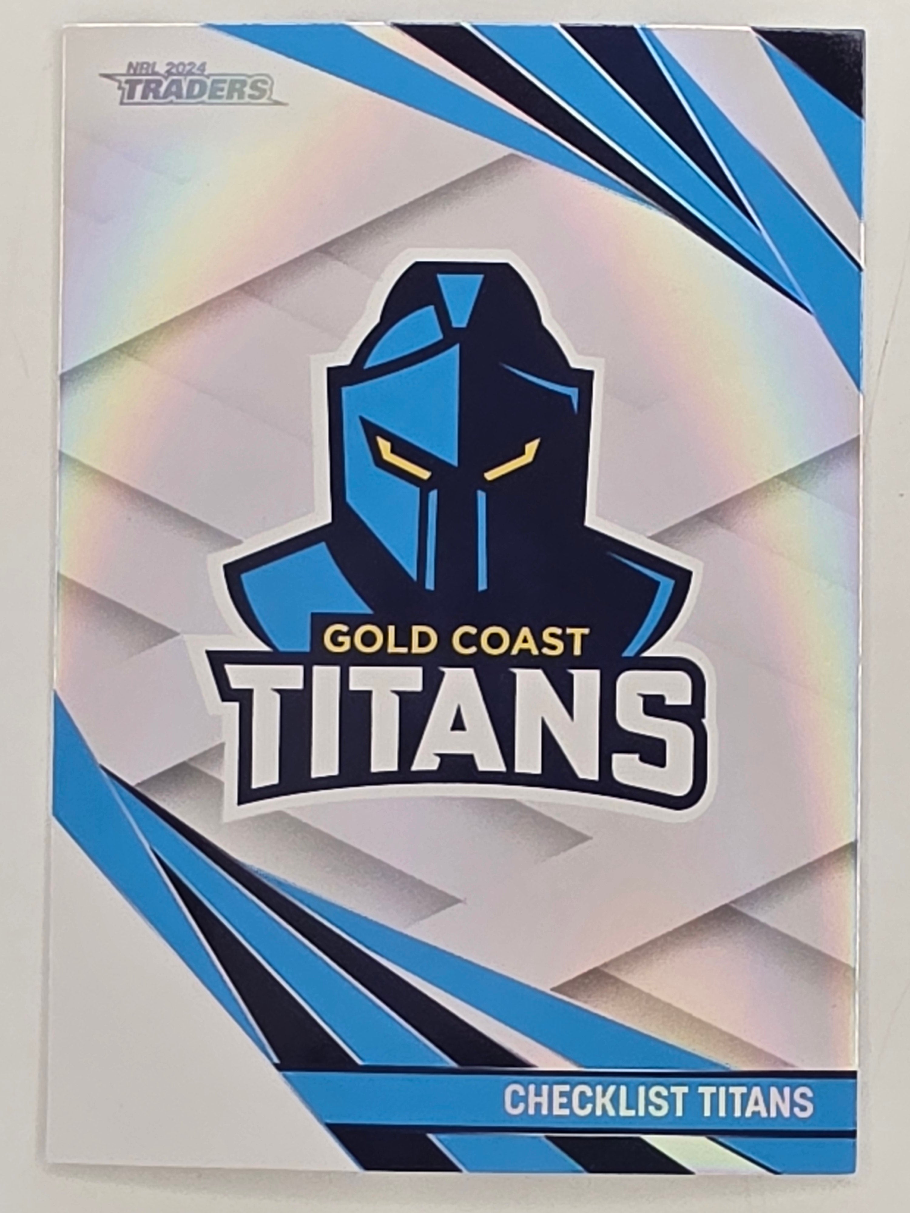 NRL 2024 Traders Pearl Parallel #046 Titans Checklist Gold Coast Titans