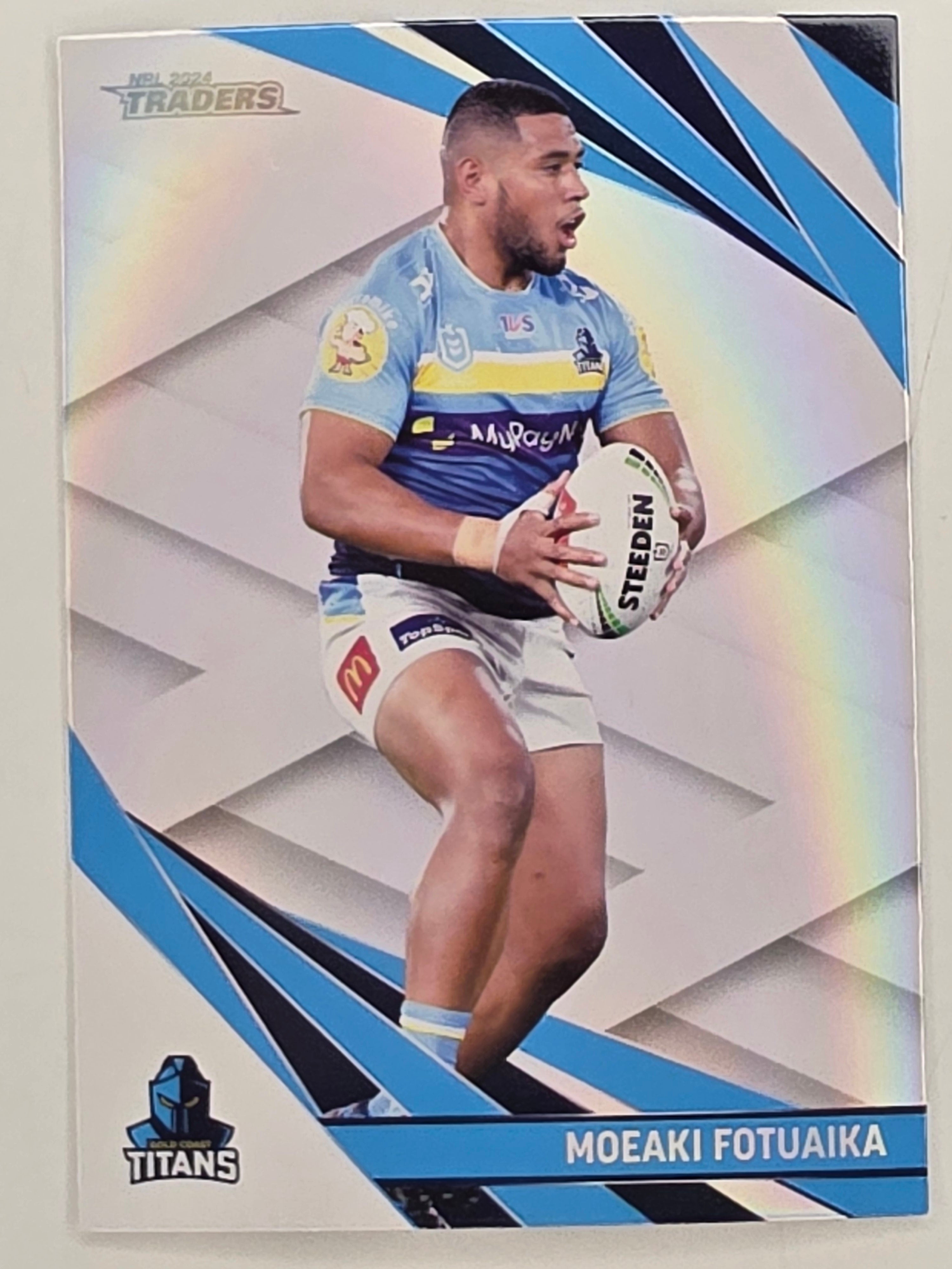 NRL 2024 Traders Pearl Parallel #052 Moeaki Fotuaika Gold Coast Titans