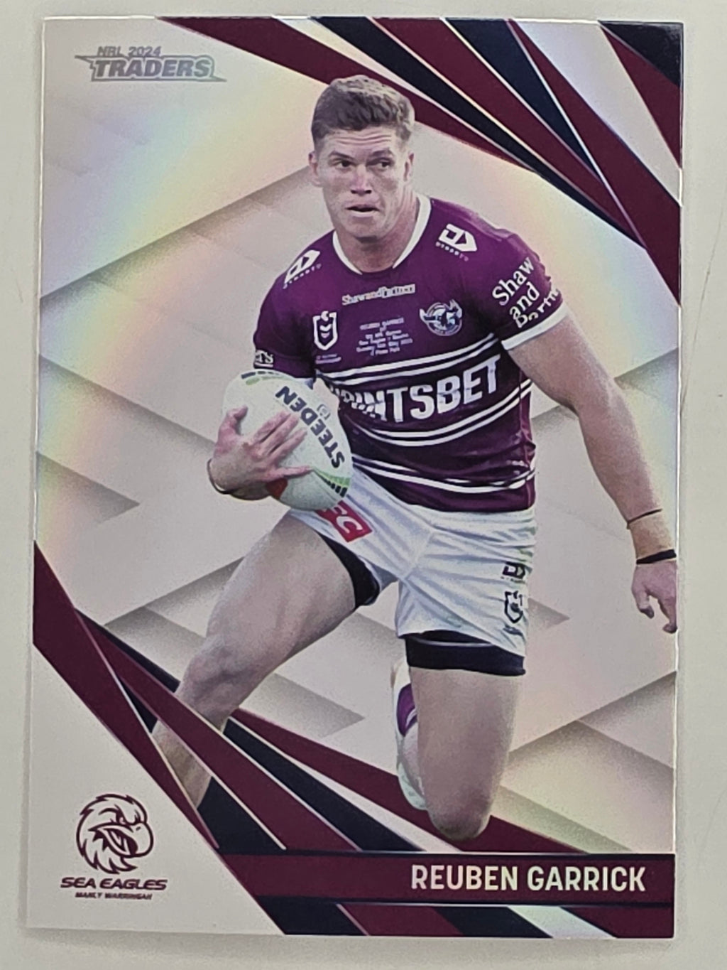 NRL 2024 Traders Pearl Parallel #058 Reuben Garrick Manly Warringah Sea Eagles