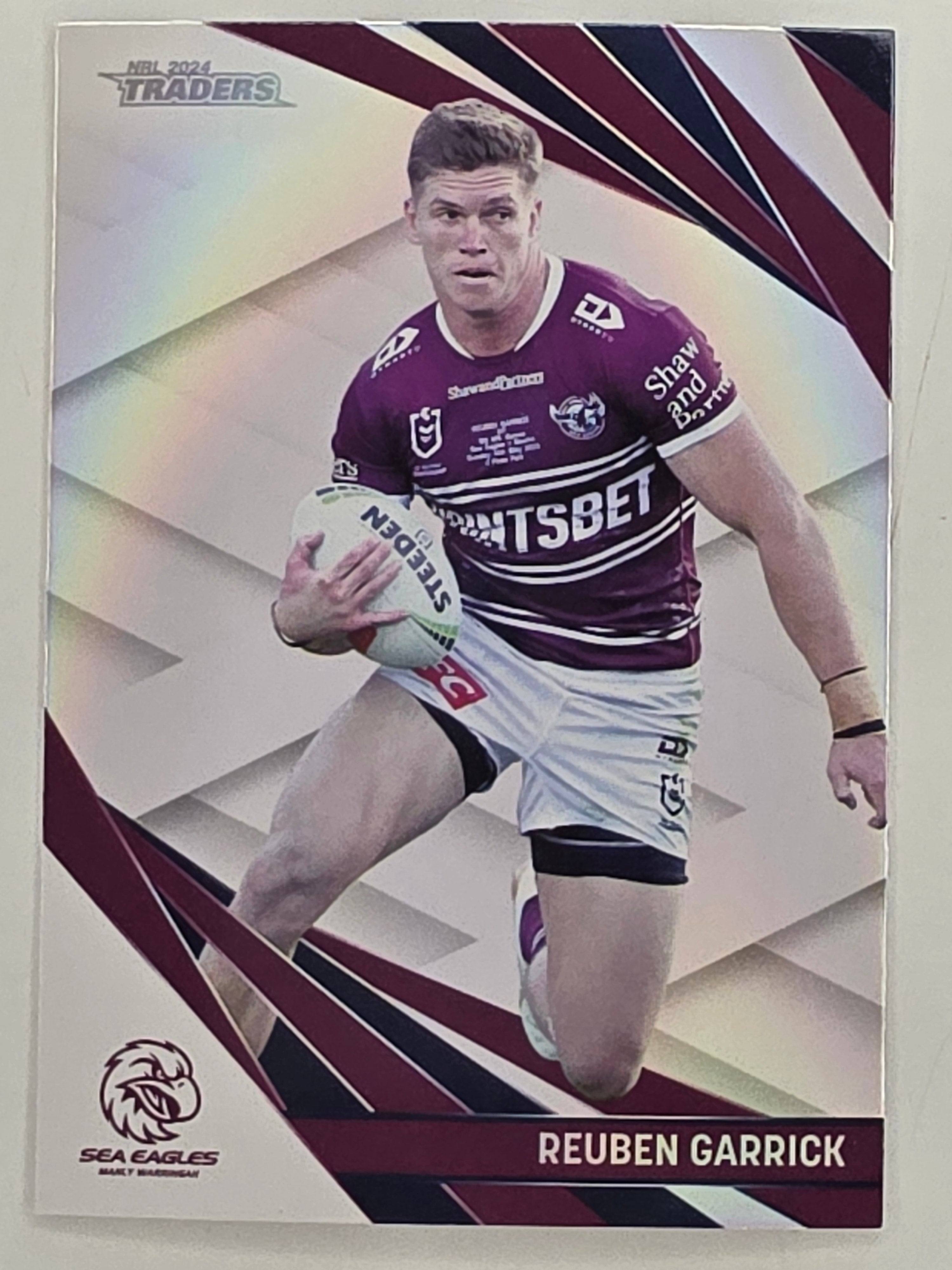 NRL 2024 Traders Pearl Parallel #058 Reuben Garrick Manly Warringah Sea Eagles