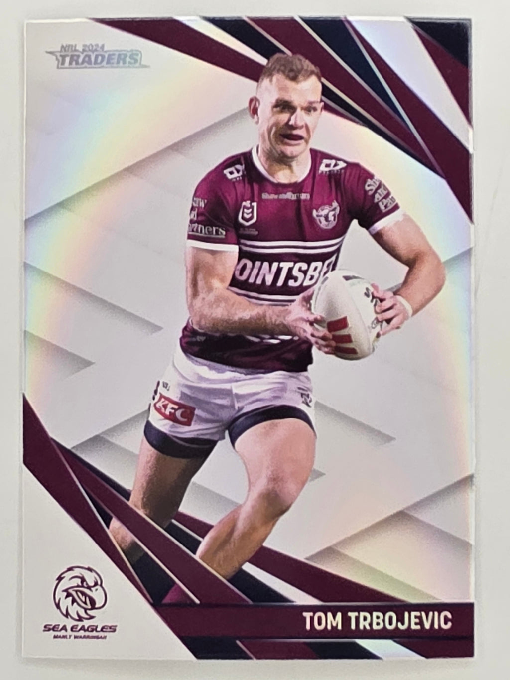 NRL 2024 Traders Pearl Parallel #063 Tom Trbojevic Manly Warringah Sea Eagles
