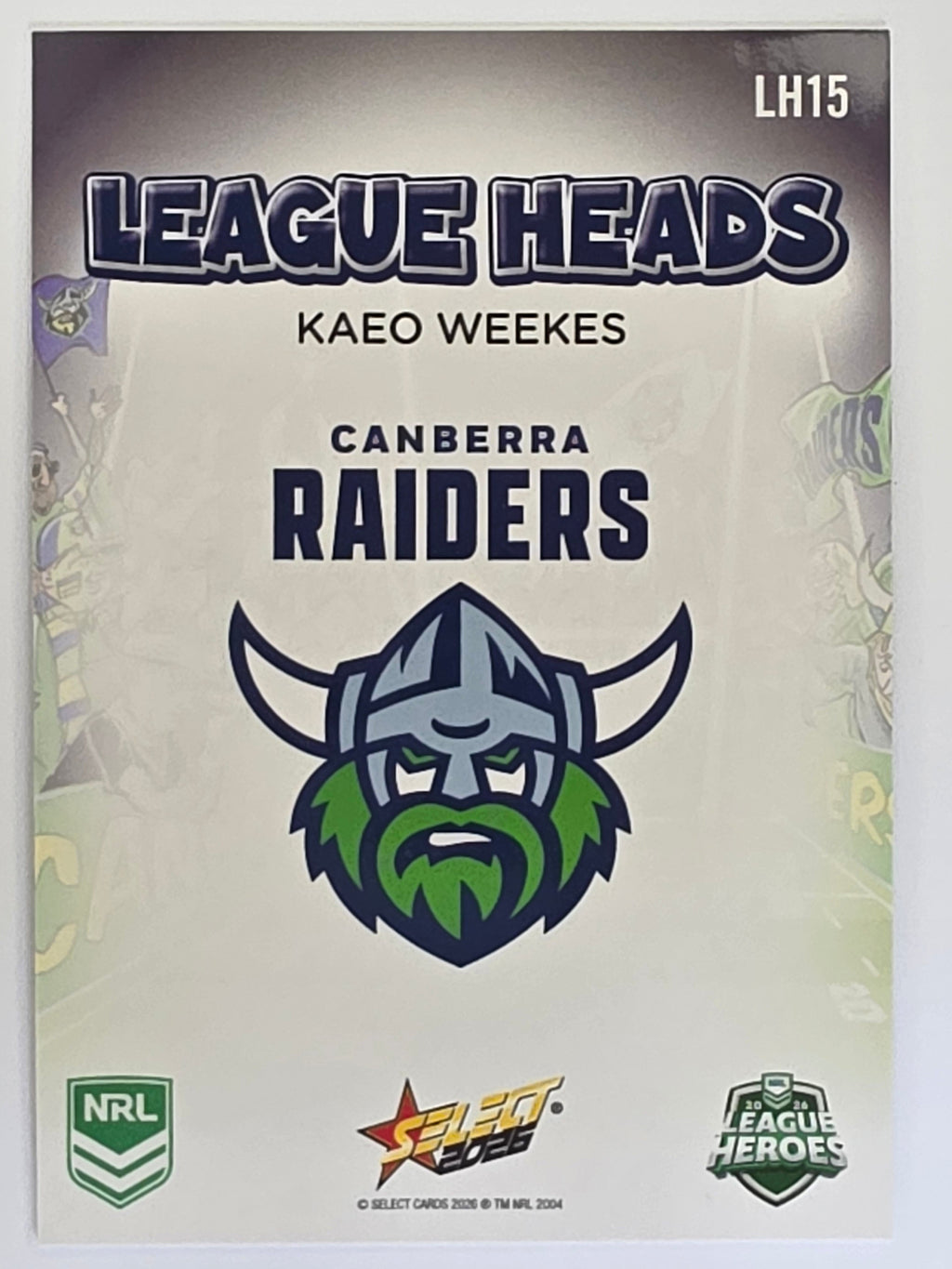 NRL 2026 League Heroes | League Heads | #LH15 | Kaeo Weekes | Canberra Raiders